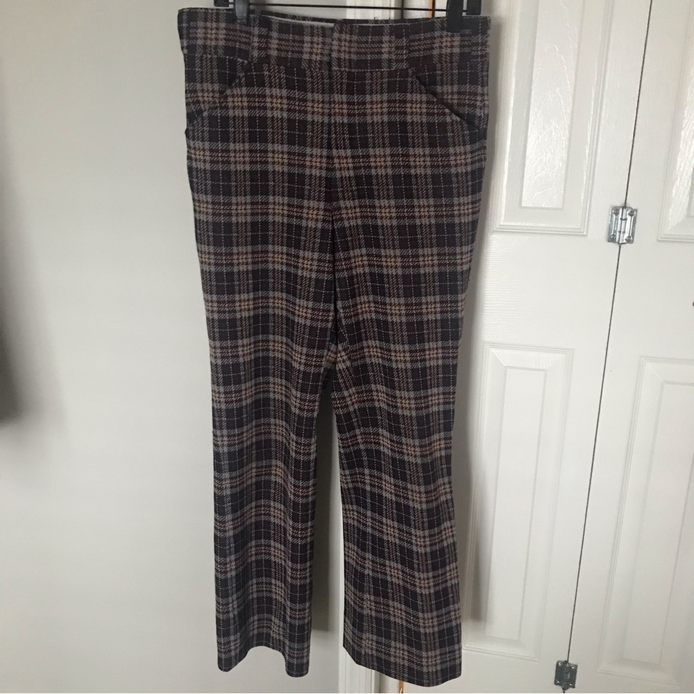 Vintage 70s Saturdays Britches Roos/Atkkns double knit polyester plaid pants